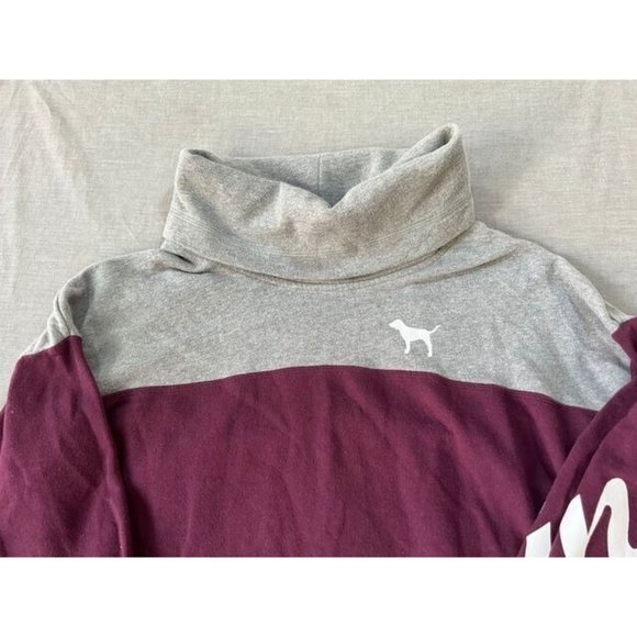 Victoria´s Secret Pink Sweater Womens Small Gray Red Long Sleeve Pullover Ladies - Picture 2 of 8